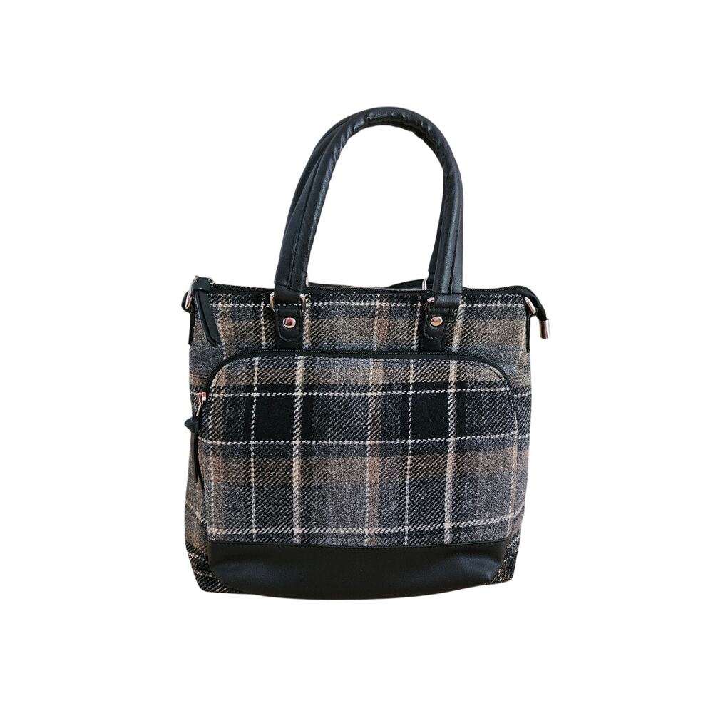 Mucros Weavers Irish Wool Plaid Satchel Purse EUC